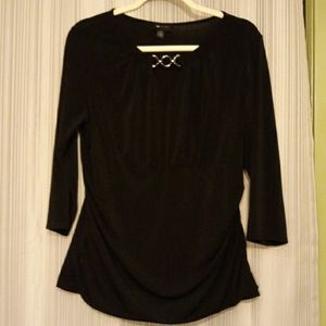 Black keyhole blouse